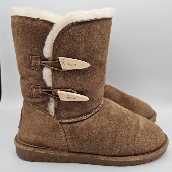 Bearpaw Abigail suede sherpa lined boots size 8 - Picture 2 of 16